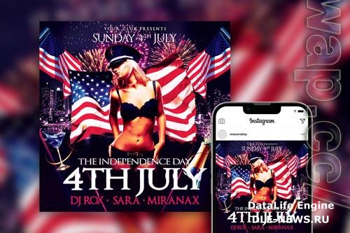 Urban Independence Day Party Instagram Post Template Beautiful PSD