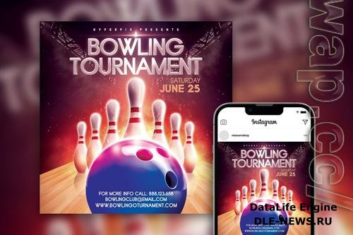 Bowling Tournament Instagram Post Template Beautiful PSD