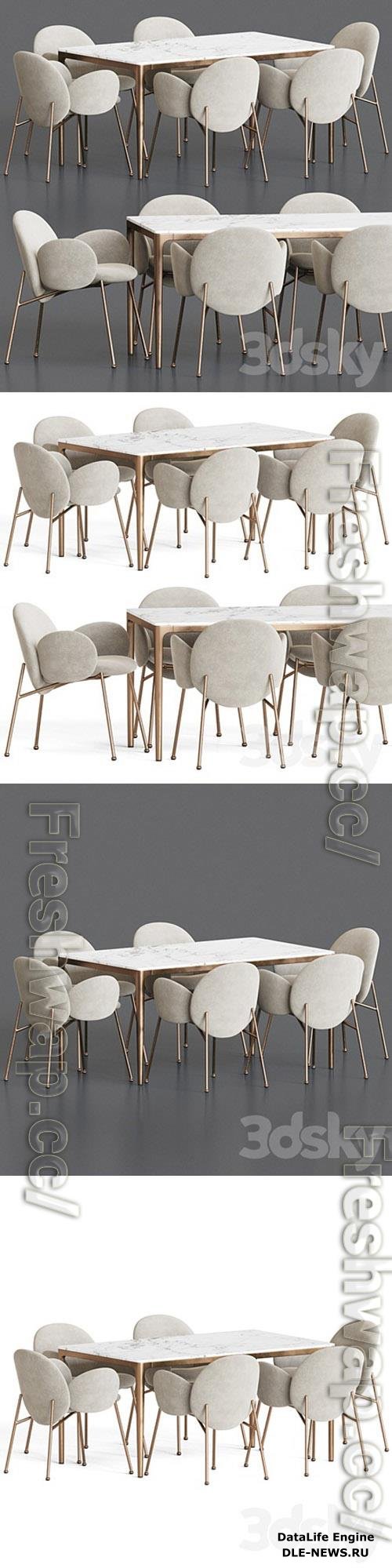 Ola Chair Canto Table Dining Set 3D Models