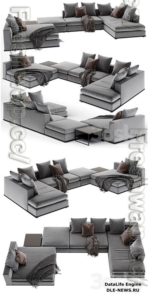 Minotti Powell 5 sofa 3D Models