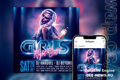 Stylish Girls Night Out Instagram Post Template PSD