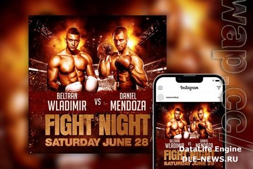 Fight Night Event Instagram Post Template PSD