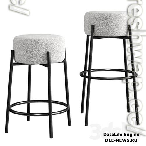 Cb2 Peg Upholstered Counter & Bar Stool 3D Models