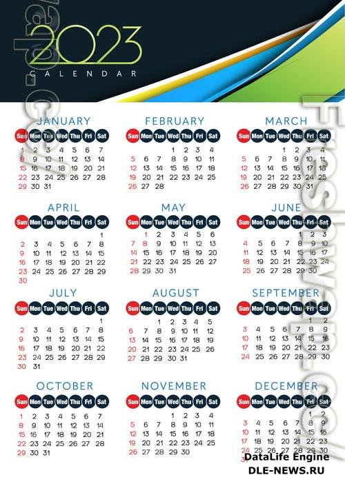 2023 calendar year vector illustration vol 3