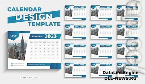 Stylish desk calendar design template for new year 2023