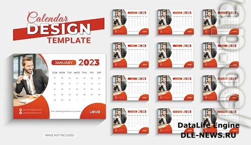 Table calendar 2023 new year clean template