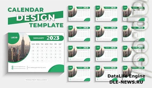 Happy new year 2023 modern desk calendar design template