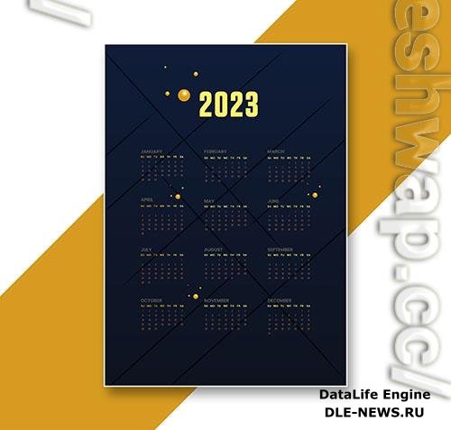 Modern 2023 annual calendar vector template