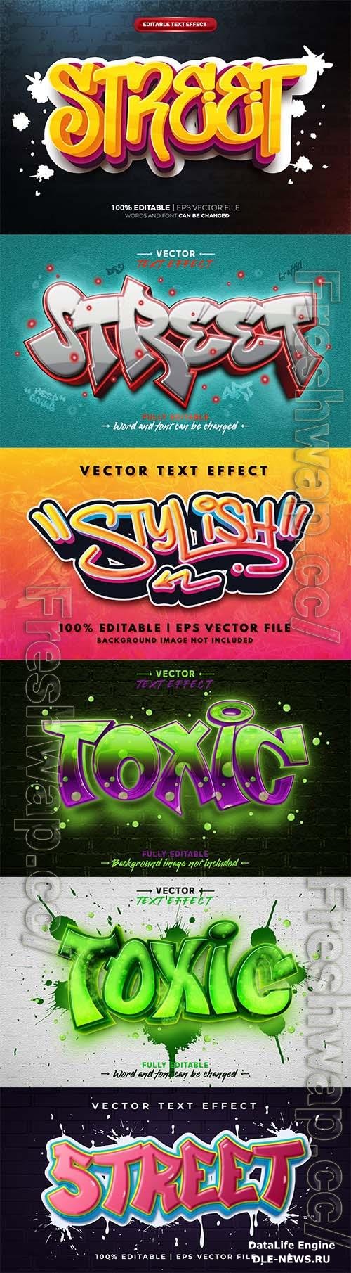 Street graffiti 3d editable vector text effect style