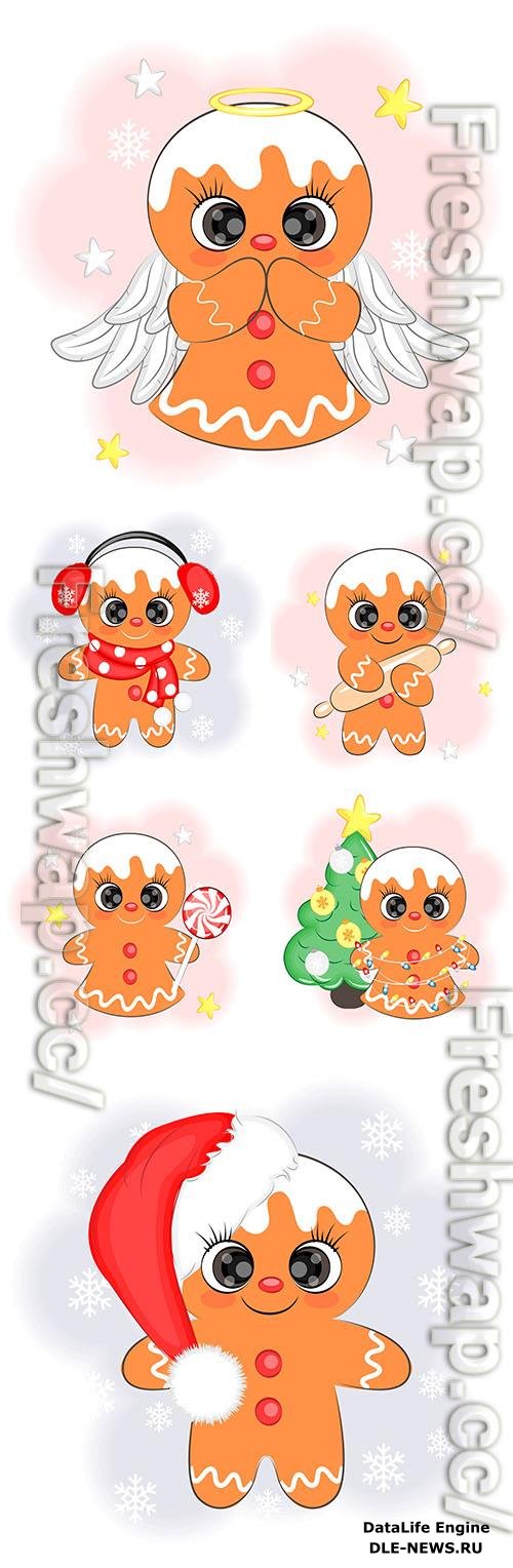 Cute christmas cookie vector illustration