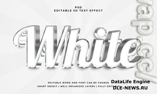 White 3d editable psd text effect with background