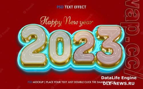 Happy new year 2023 text effect mockup