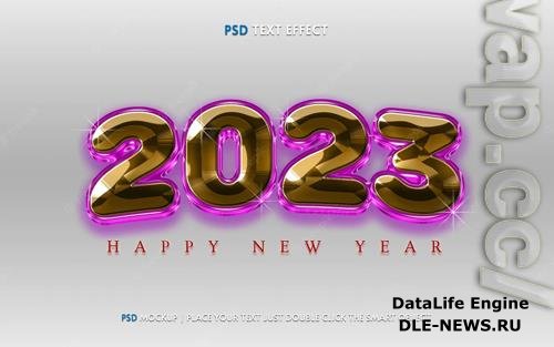 2023 happy new year text effect