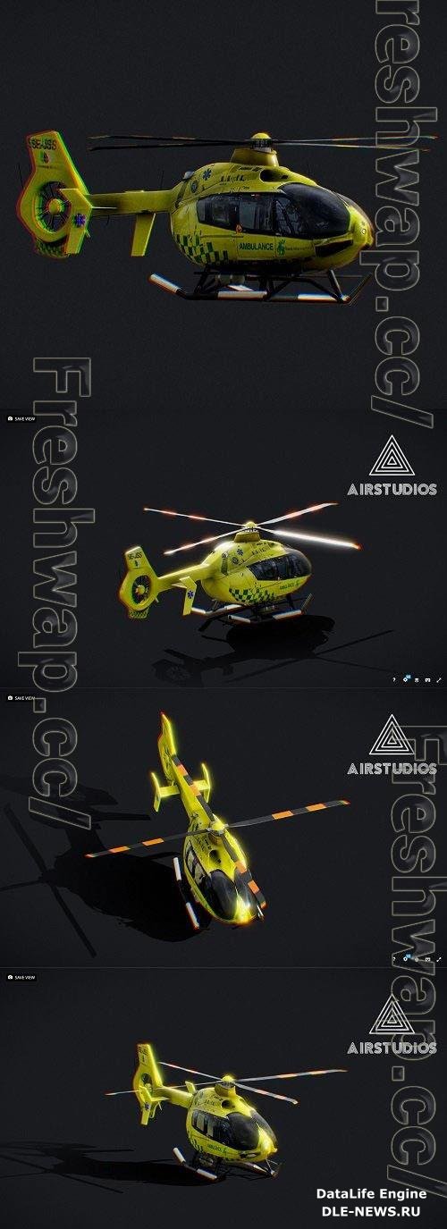 Ambulance Helicopter Airbus H135 PBR 3D Models