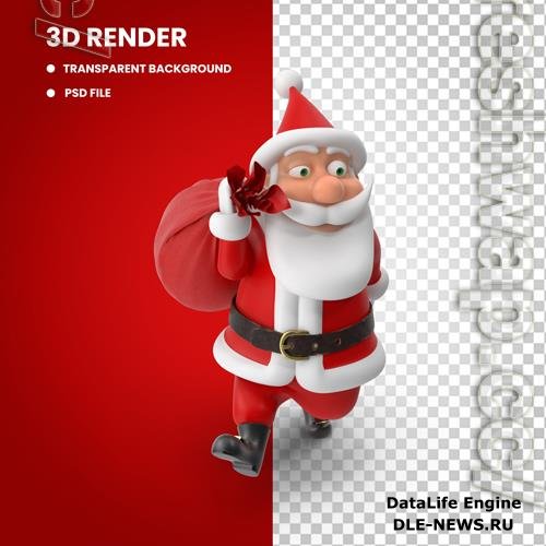 Santa a Christmas gifts in psd