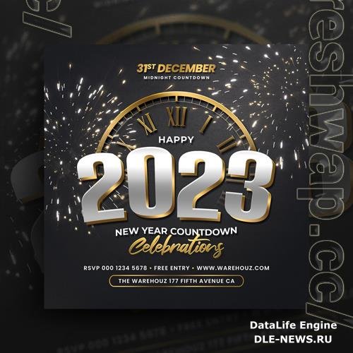 New year party flyer invitation social media post and web banner