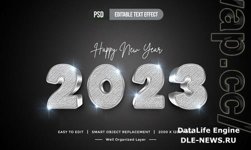 Luxury 2023 silver 3d text style background mockup