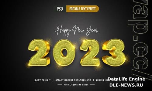 Luxury 2023 gold 3d text style background mockup