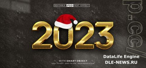 3d number 2023 editable gold style effect