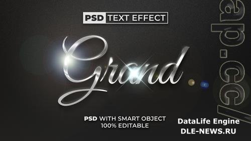 Grand text effect silver style editable text effect