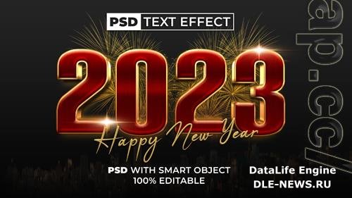 2023 new year text effect red gold style editable text effect colorful theme