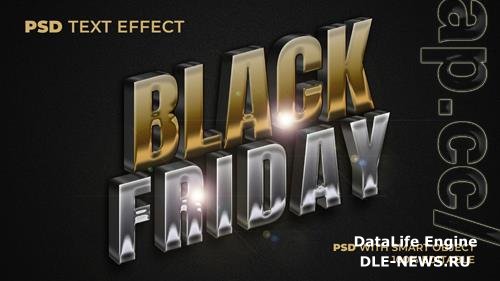 Black friday text effect metal style editable text effect