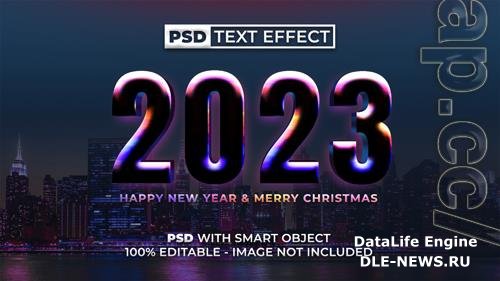 2023 new year text effect colorful style editable text effect