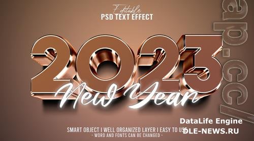 3d 2023 new year colorful editable text effect template