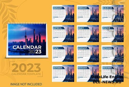 Desk calendar 2023 template 12 months included