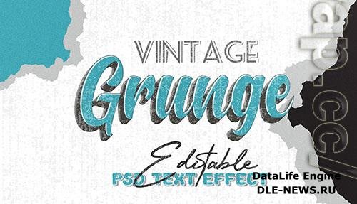 Vintage grunge style psd text effect