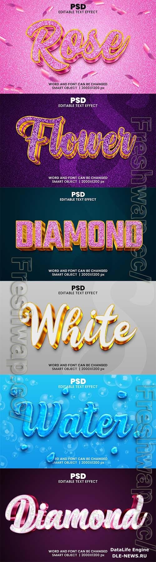 Psd style text effect editable set vol 6