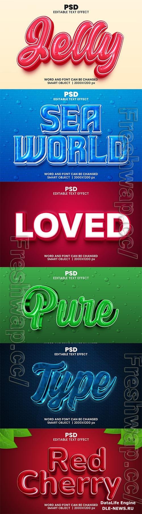 Psd style text effect editable set vol 5