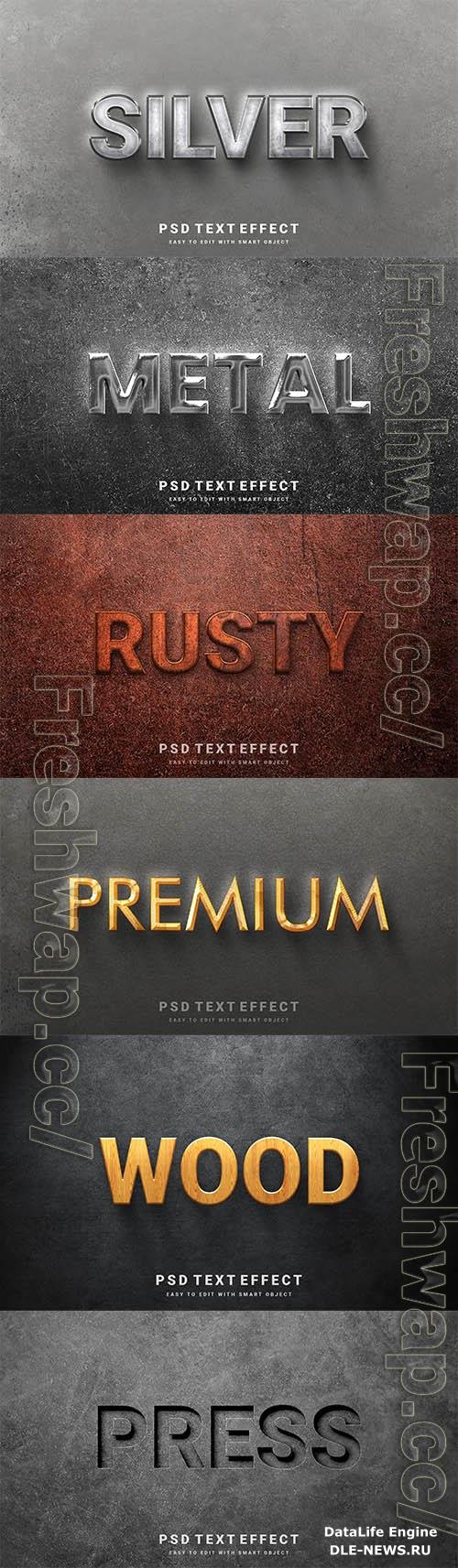 Psd style text effect editable set vol 4