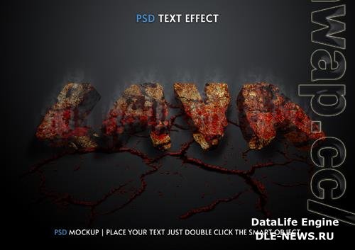 Lava 3d psd text effect editable