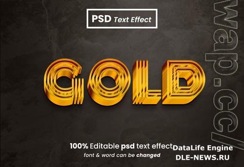 Gold 3d editable psd text effect