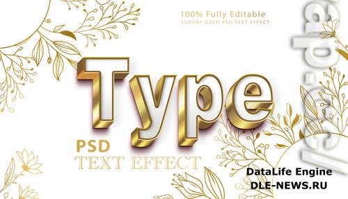 Elegant gold 3d style psd text effect