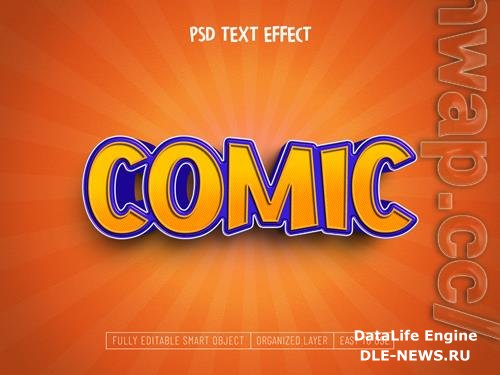 Comic text effect psd