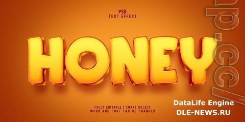 Honey 3d realistic psd text effect template