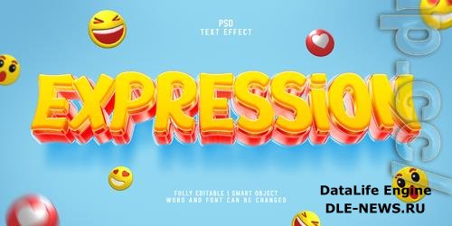 Expression 3d cartoon style and realistic editable psd text effect template