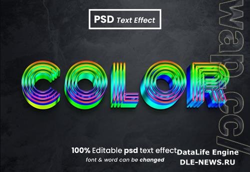 Color multiple color 3d psd text effect