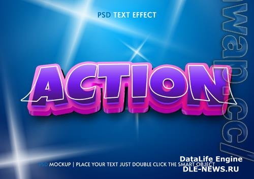 Action cartoon style text effect editable