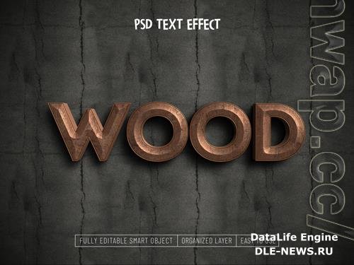 Wood text effect psd