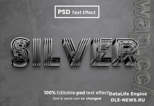 Silver 3d editable psd text effect