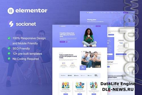 ThemeForest - Socionet - Social Media Marketing Agency Elementor Template Kit/41954661