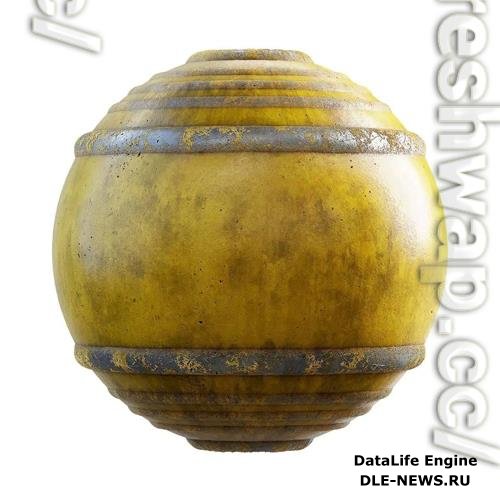 Yellow Metal Barrel PBR Texture