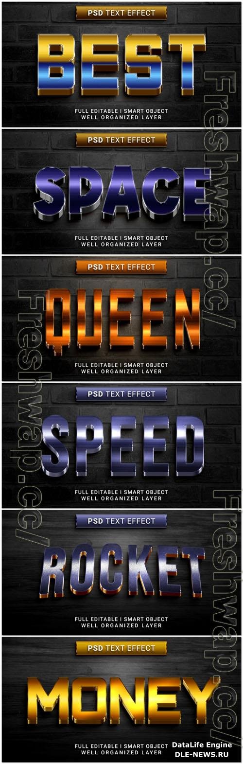 Psd style text effect editable set vol 25