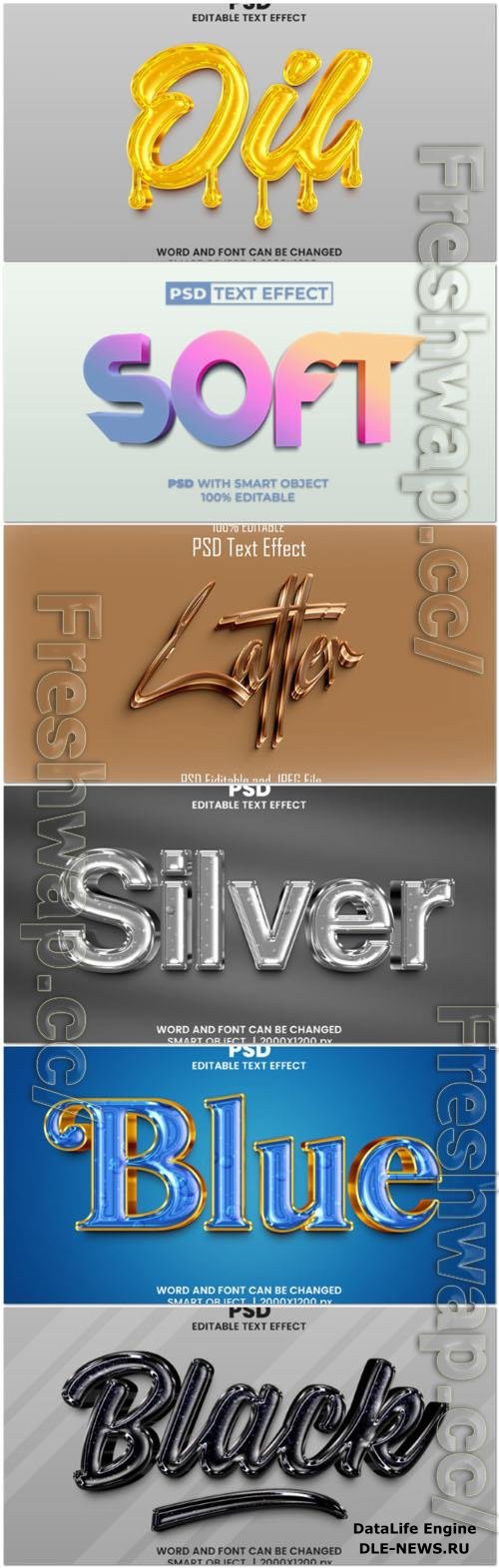 Psd style text effect editable set vol 22