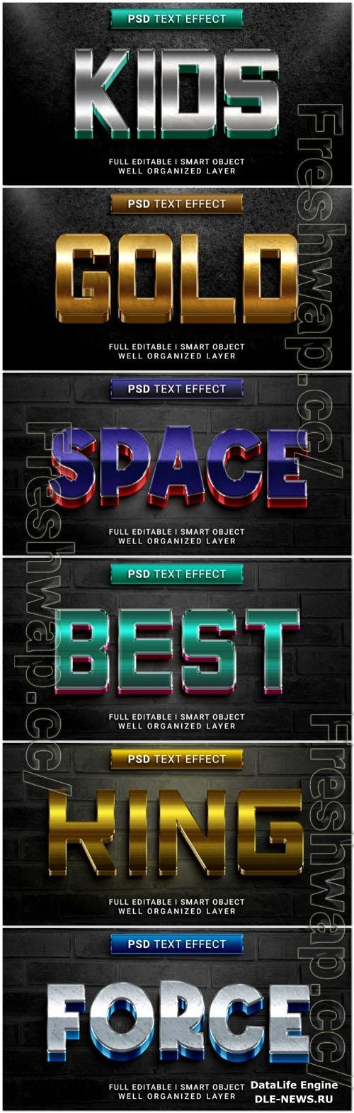 Psd style text effect editable set vol 20