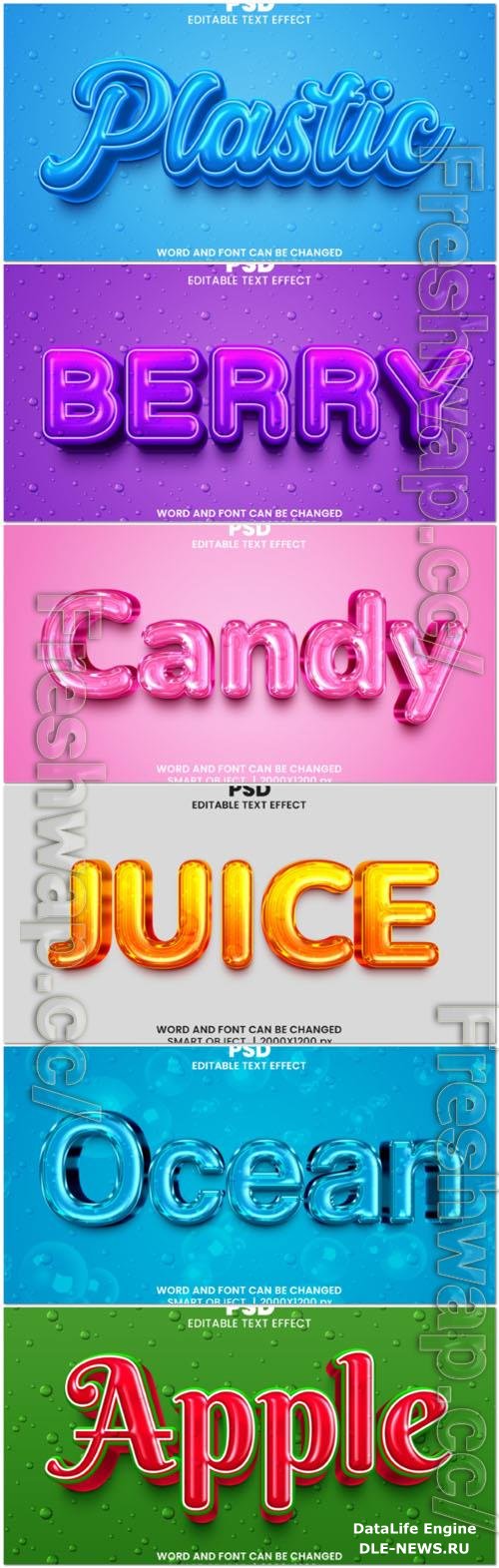 Psd style text effect editable set vol 21