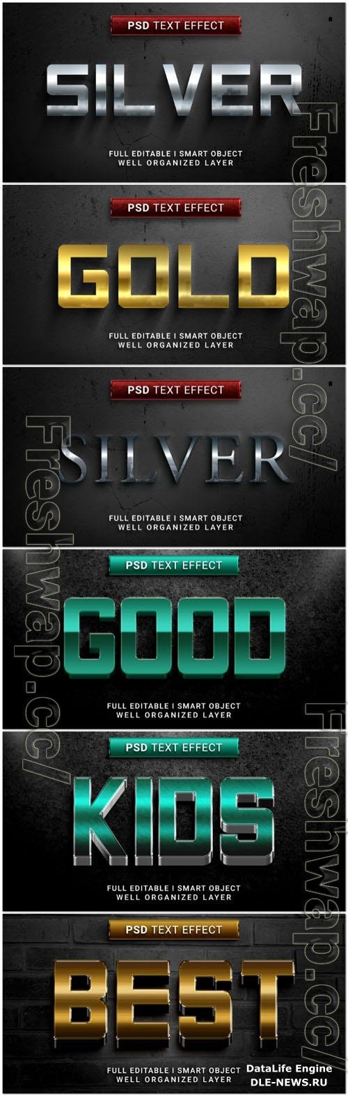 Psd style text effect editable set vol 17